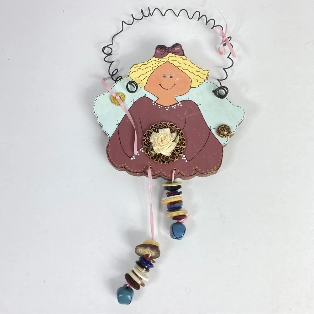Christmas‎ Wooden Angel Decoration HandPainted